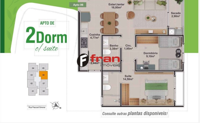 Imagem Apartamento com 2 Quartos à Venda, 64 m² em Coqueiros - Florianópolis Imagem Apartamento com 2 Quartos à Venda, 64 m² em Coqueiros - Florianópolis