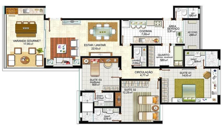 Imagem Apartamento com 3 Quartos à Venda, 127 m² em Jardim Apipema - Salvador Imagem Apartamento com 3 Quartos à Venda, 127 m² em Jardim Apipema - Salvador
