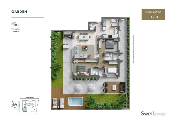 Imagem Apartamento com 3 Quartos à Venda, 116 m² em água Verde - Curitiba Imagem Apartamento com 3 Quartos à Venda, 116 m² em água Verde - Curitiba