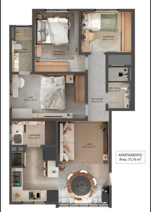 Imagem Apartamento com 3 Quartos à Venda, 78 m² em Bosque Da Mata - Tijucas Imagem Apartamento com 3 Quartos à Venda, 78 m² em Bosque Da Mata - Tijucas
