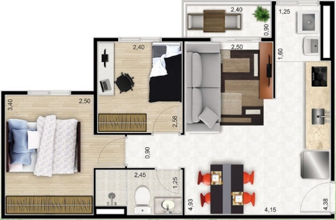 Imagem Apartamento com 2 Quartos à Venda, 33 m² em Jardim Itacolomi - São Paulo