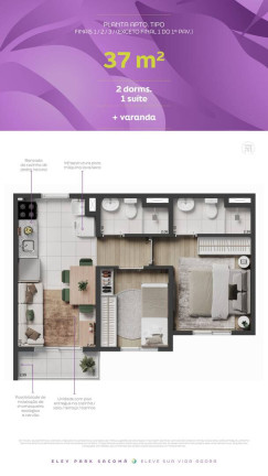 Imagem Apartamento com 2 Quartos à Venda, 34 m² em Vila Dom Pedro I - São Paulo