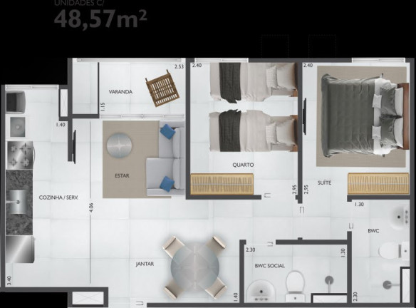 Apartamento com 2 Quartos à Venda, 51 m² em Candeias - Jaboatão Dos Guararapes