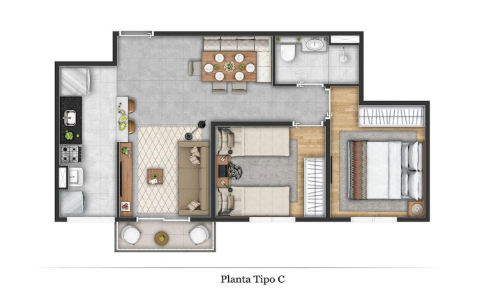 Imagem Apartamento com 2 Quartos à Venda, 45 m² em Gran Club Itu - Itu