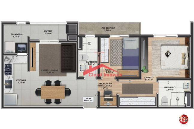 Imagem Apartamento com 2 Quartos à Venda, 61 m² em Anita Garibaldi - Joinville Imagem Apartamento com 2 Quartos à Venda, 61 m² em Anita Garibaldi - Joinville