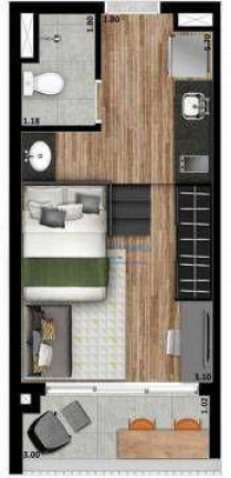 Imagem Apartamento com 1 Quarto para Alugar, 25 m² em Perdizes - São Paulo Imagem Apartamento com 1 Quarto para Alugar, 25 m² em Perdizes - São Paulo