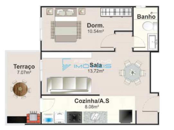 Imagem Apartamento com 1 Quarto à Venda, 52 m² em Aviação - Praia Grande Imagem Apartamento com 1 Quarto à Venda, 52 m² em Aviação - Praia Grande