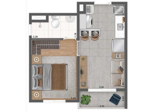 Apartamento com 1 Quarto à Venda, 31 m² em Brás - São Paulo