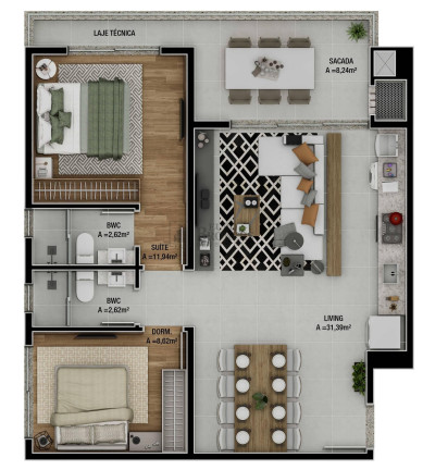Imagem Apartamento com 2 Quartos à Venda, 76 m² em Praia Brava - Itajaí