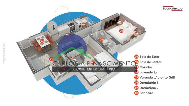 Imagem Apartamento com 2 Quartos à Venda, 50 m² em Loteamento Jardim Sol Nascente - Jacareí