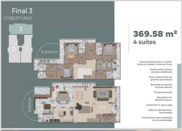 Imagem Cobertura com 4 Quartos à Venda, 370 m² em Forte - Praia Grande Imagem Cobertura com 4 Quartos à Venda, 370 m² em Forte - Praia Grande