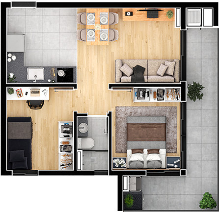 Imagem Apartamento com 2 Quartos à Venda, 56 m² em água Verde - Curitiba