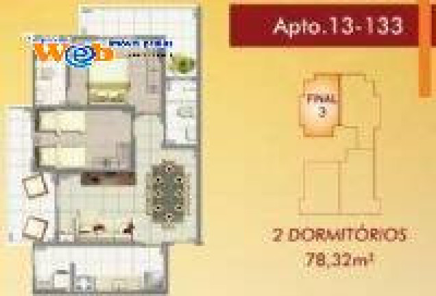 Apartamento com 2 Quartos à Venda, 74 m² em Ocian - Praia Grande