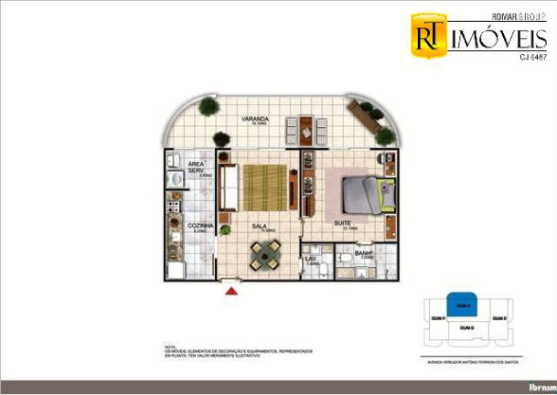 Imagem Apartamento com 1 Quarto à Venda, 60 m² em Braga - Cabo Frio
