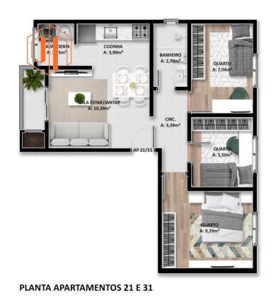 Imagem Apartamento com 3 Quartos à Venda, 55 m² em Parque Da Fonte - São José Dos Pinhais Imagem Apartamento com 3 Quartos à Venda, 55 m² em Parque Da Fonte - São José Dos Pinhais