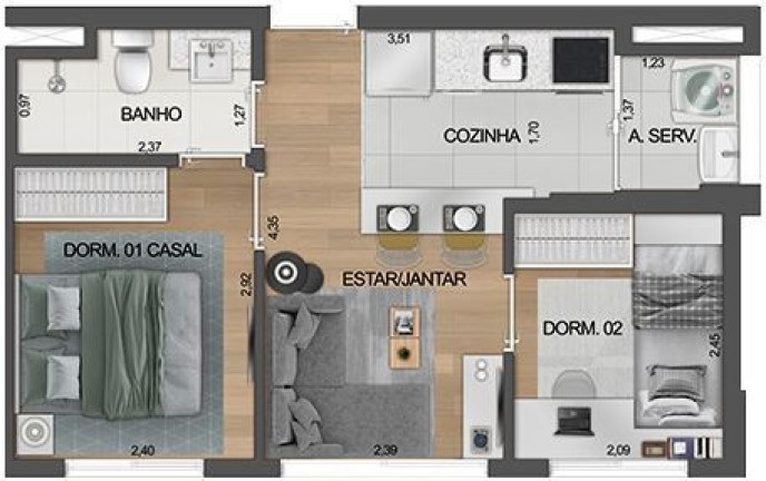 Imagem Imóvel com 2 Quartos à Venda, 33 m² em Moema - São Paulo