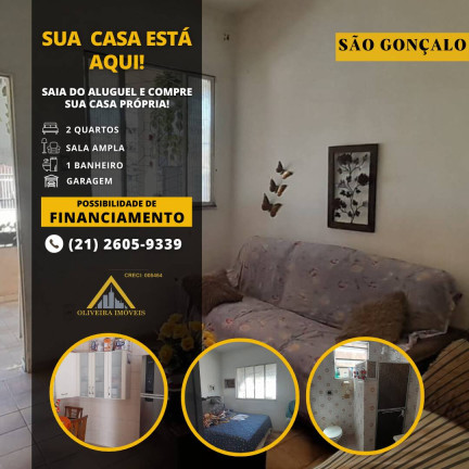 Casa com 2 Quartos à Venda,  em Boaçu - São Gonçalo