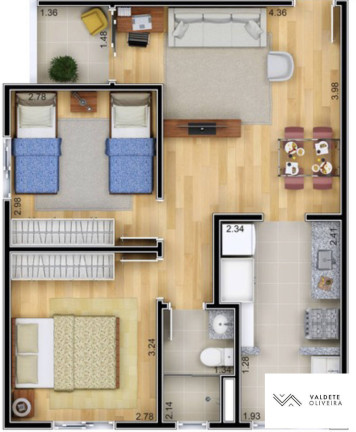 Imagem Apartamento com 2 Quartos à Venda, 53 m² em Jardim Oriente - São José Dos Campos