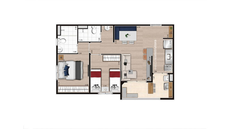 Imagem Apartamento com 2 Quartos à Venda, 55 m² em Itapegica - São Paulo