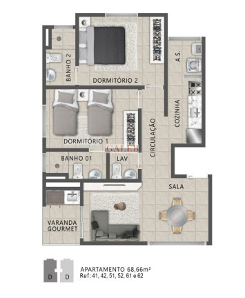 Imagem Imóvel com 2 Quartos à Venda, 64 m² em Bella Atibaia - Atibaia Imagem Imóvel com 2 Quartos à Venda, 64 m² em Bella Atibaia - Atibaia