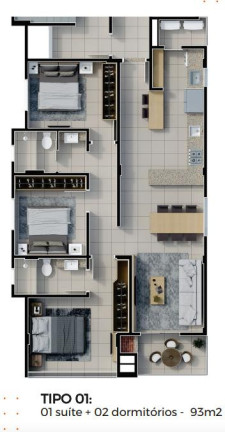 Imagem Apartamento com 2 Quartos à Venda, 79 m² em São Francisco De Assis - Camboriú