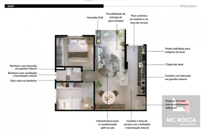 Imagem Apartamento com 2 Quartos à Venda, 42 m² em Santa Maria - Santo André