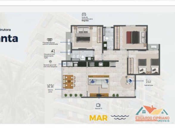 Imagem Apartamento com 2 Quartos à Venda, 60 m² em Porto Novo - Caraguatatuba