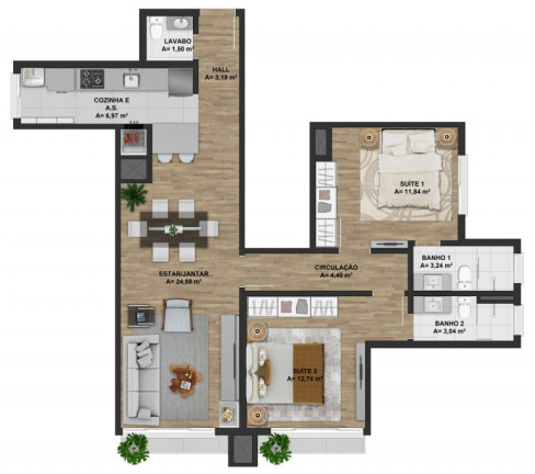Imagem Apartamento com 2 Quartos à Venda, 76 m² em Floresta - Gramado Imagem Apartamento com 2 Quartos à Venda, 76 m² em Floresta - Gramado