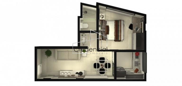 Imagem Apartamento com 1 Quarto à Venda, 30 m² em água Verde - Curitiba Imagem Apartamento com 1 Quarto à Venda, 30 m² em água Verde - Curitiba