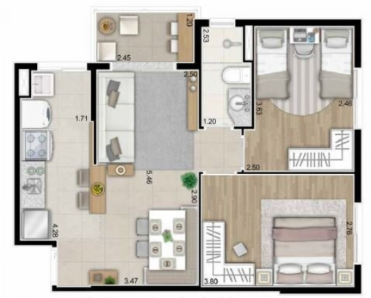 Imagem Imóvel com 2 Quartos à Venda, 57 m² em Vila São Luiz (valparaízo) - Barueri Imagem Imóvel com 2 Quartos à Venda, 57 m² em Vila São Luiz (valparaízo) - Barueri