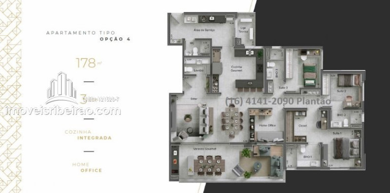 Imagem Apartamento com 3 Quartos à Venda, 178 m² em Bonfim Paulista - Ribeirão Preto Imagem Apartamento com 3 Quartos à Venda, 178 m² em Bonfim Paulista - Ribeirão Preto
