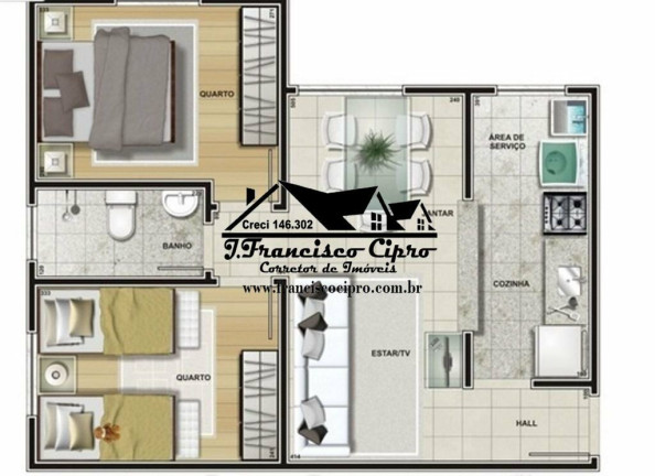 Imagem Apartamento com 2 Quartos à Venda, 45 m² em Vila Mariana - Aparecida Imagem Apartamento com 2 Quartos à Venda, 45 m² em Vila Mariana - Aparecida