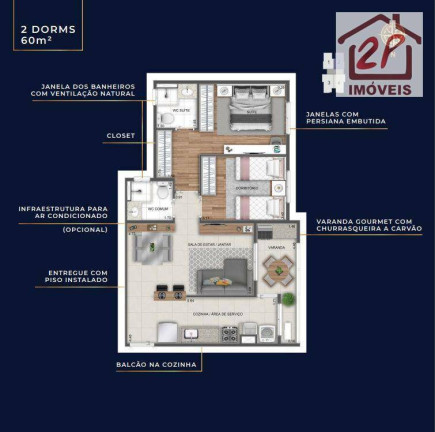 Imagem Apartamento com 2 Quartos à Venda, 60 m² em Jardim América - São José Dos Campos Imagem Apartamento com 2 Quartos à Venda, 60 m² em Jardim América - São José Dos Campos