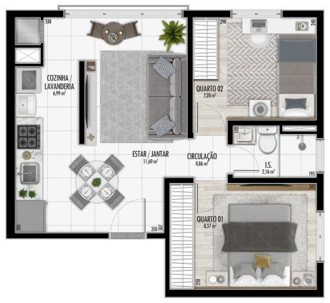 Imagem Apartamento com 2 Quartos à Venda, 47 m² em Santa Cândida - Curitiba