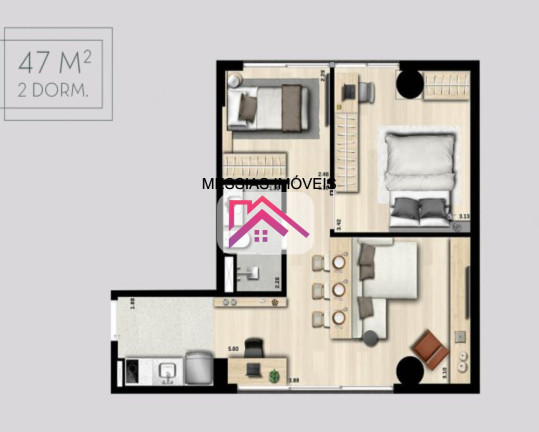 Imagem Imóvel com 1 Quarto à Venda, 47 m² em Pinheiros - São Paulo
