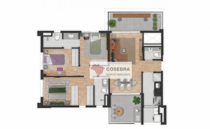 Imagem Apartamento com 3 Quartos à Venda, 91 m² em Brooklin - São Paulo Imagem Apartamento com 3 Quartos à Venda, 91 m² em Brooklin - São Paulo