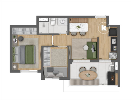 Imagem Apartamento com 2 Quartos à Venda, 52 m² em Cursino - São Paulo