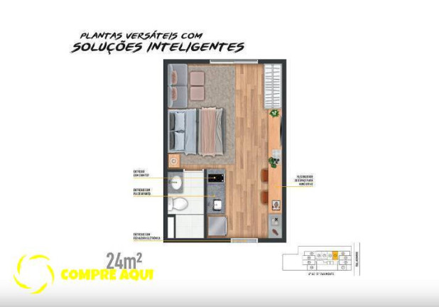 Imagem Apartamento com 1 Quarto à Venda, 24 m² em Higienópolis - São Paulo Imagem Apartamento com 1 Quarto à Venda, 24 m² em Higienópolis - São Paulo