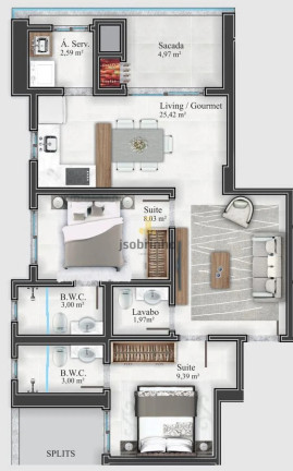Apartamento com 2 Quartos à Venda, 69 m² em Morretes - Itapema