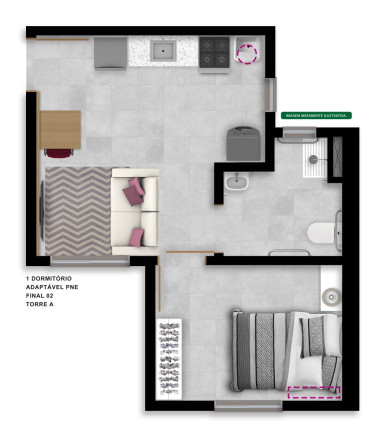 Imagem Apartamento com 1 Quarto à Venda, 30 m² em Aparecida - Alvorada