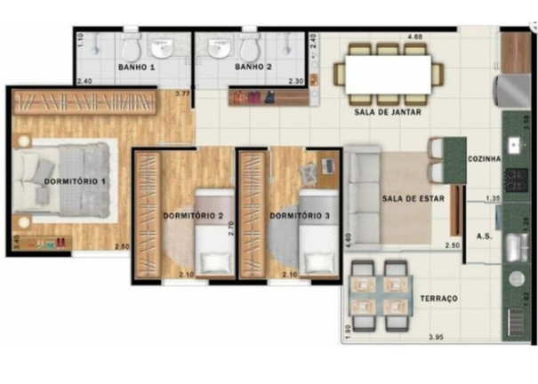 Imagem Apartamento com 3 Quartos à Venda, 64 m² em Vila Assunção - Santo André Imagem Apartamento com 3 Quartos à Venda, 64 m² em Vila Assunção - Santo André