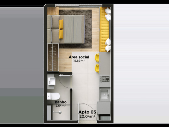 Imagem Imóvel com 1 Quarto à Venda, 20 m² em Glória - Porto Alegre Imagem Imóvel com 1 Quarto à Venda, 20 m² em Glória - Porto Alegre