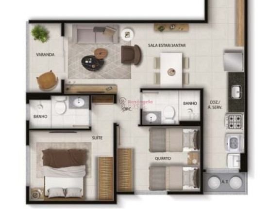 Imagem Apartamento com 2 Quartos à Venda, 45 m² em Coqueiral De Itaparica - Vila Velha