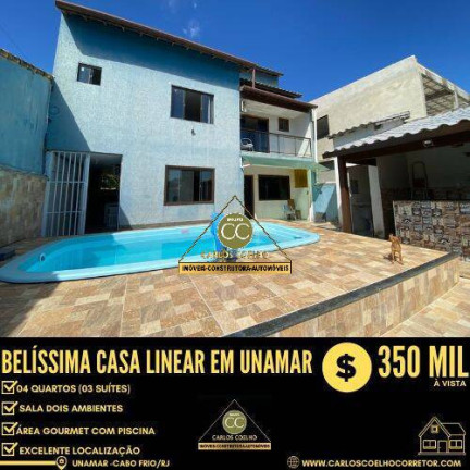 Imagem Casa de Condomínio com 4 Quartos à Venda, 250 m² em Unamar (tamoios) - Cabo Frio Imagem Casa de Condomínio com 4 Quartos à Venda, 250 m² em Unamar (tamoios) - Cabo Frio