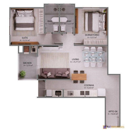 Imagem Apartamento com 2 Quartos à Venda, 67 m² em Praia Brava - Itajaí