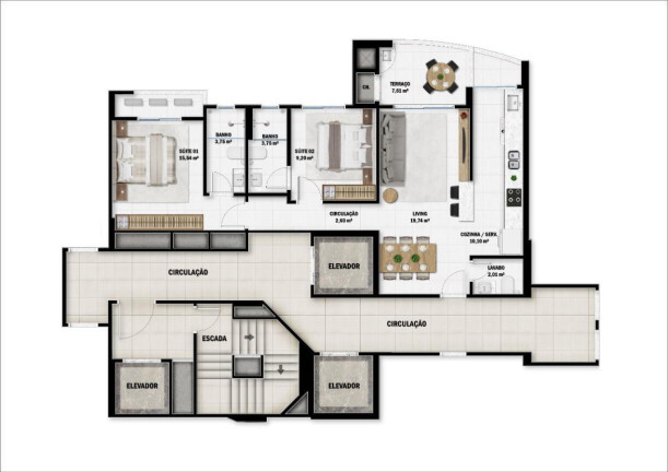 Imagem Apartamento com 3 Quartos à Venda, 123 m² em Fazenda - Itajaí Imagem Apartamento com 3 Quartos à Venda, 123 m² em Fazenda - Itajaí