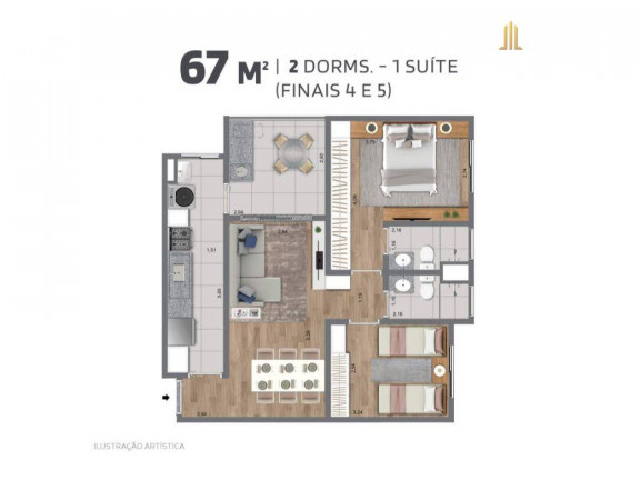 Imagem Apartamento com 2 Quartos à Venda, 67 m² em Chácara Saudáveis E Encantadoras - Jundiaí