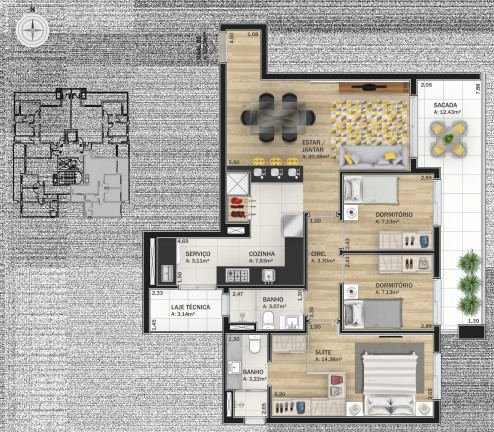 Imagem Apartamento com 3 Quartos à Venda, 125 m² em Madureira - Caxias Do Sul Imagem Apartamento com 3 Quartos à Venda, 125 m² em Madureira - Caxias Do Sul