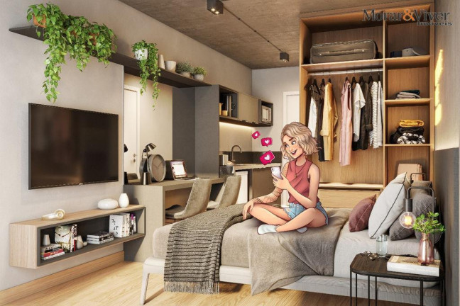 Imagem Apartamento com 1 Quarto à Venda, 19 m² em Rebouças - Curitiba Imagem Apartamento com 1 Quarto à Venda, 19 m² em Rebouças - Curitiba