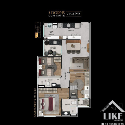 Imagem Imóvel com 3 Quartos à Venda, 20 m² em Jardim Oriente - São José Dos Campos